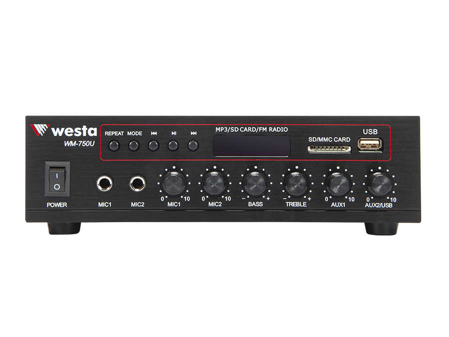 WESTA WM-850U 80W USB/SD/ BT 100V 1 BÖLGELİ TRAFOLU MİKSER ANFİ