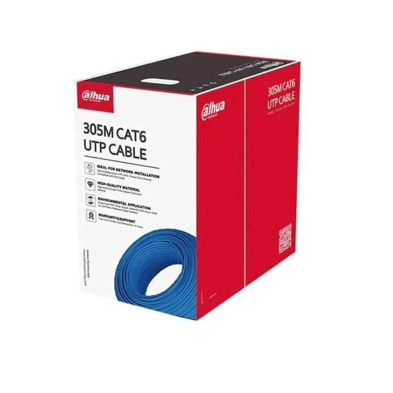 DAHUA PFM923I-6UN-C-BLUE SAF BAKIR 23 AWG UTP HALOJENFREE CAT6 KABLO 305 METRE (MAVİ RENK)