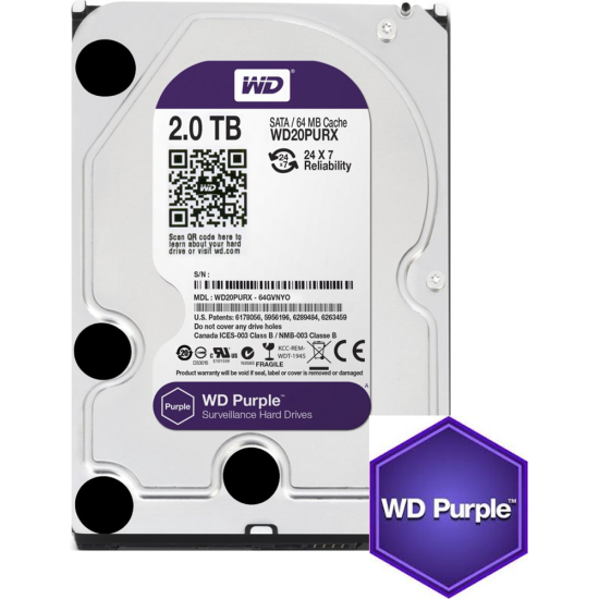 2 TB W.DIGITAL PURPLE 7x24
