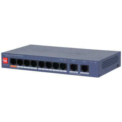DAHUA CS4010-8ET2GT-60 8 PORT YÖNETİLEBİLİR 10/100 POE + 2 UPLİNK GİGABİT SWİTCH 60W POE ÇIKIŞ GÜCÜ