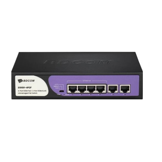 BDCOM S1000-4P2F 4 PORT POE + 2 PORT UPLİNK SWİTCH 60W