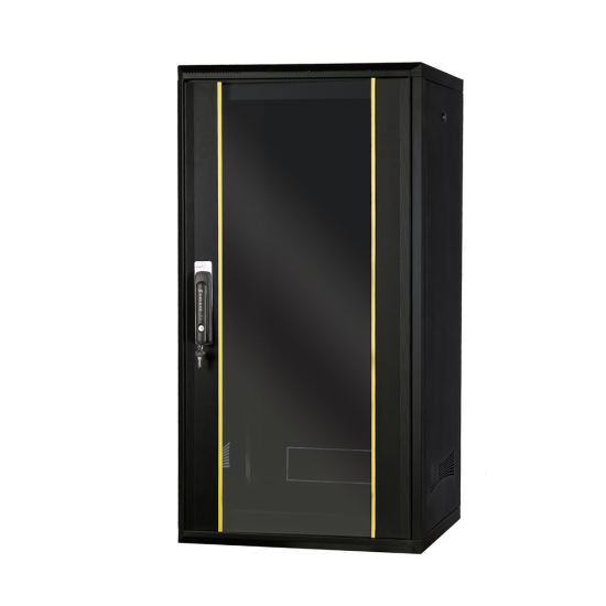 22U 19 INC DİKİLİ TİP RACK KABİNET W=600 MM D=600MM SİYAH